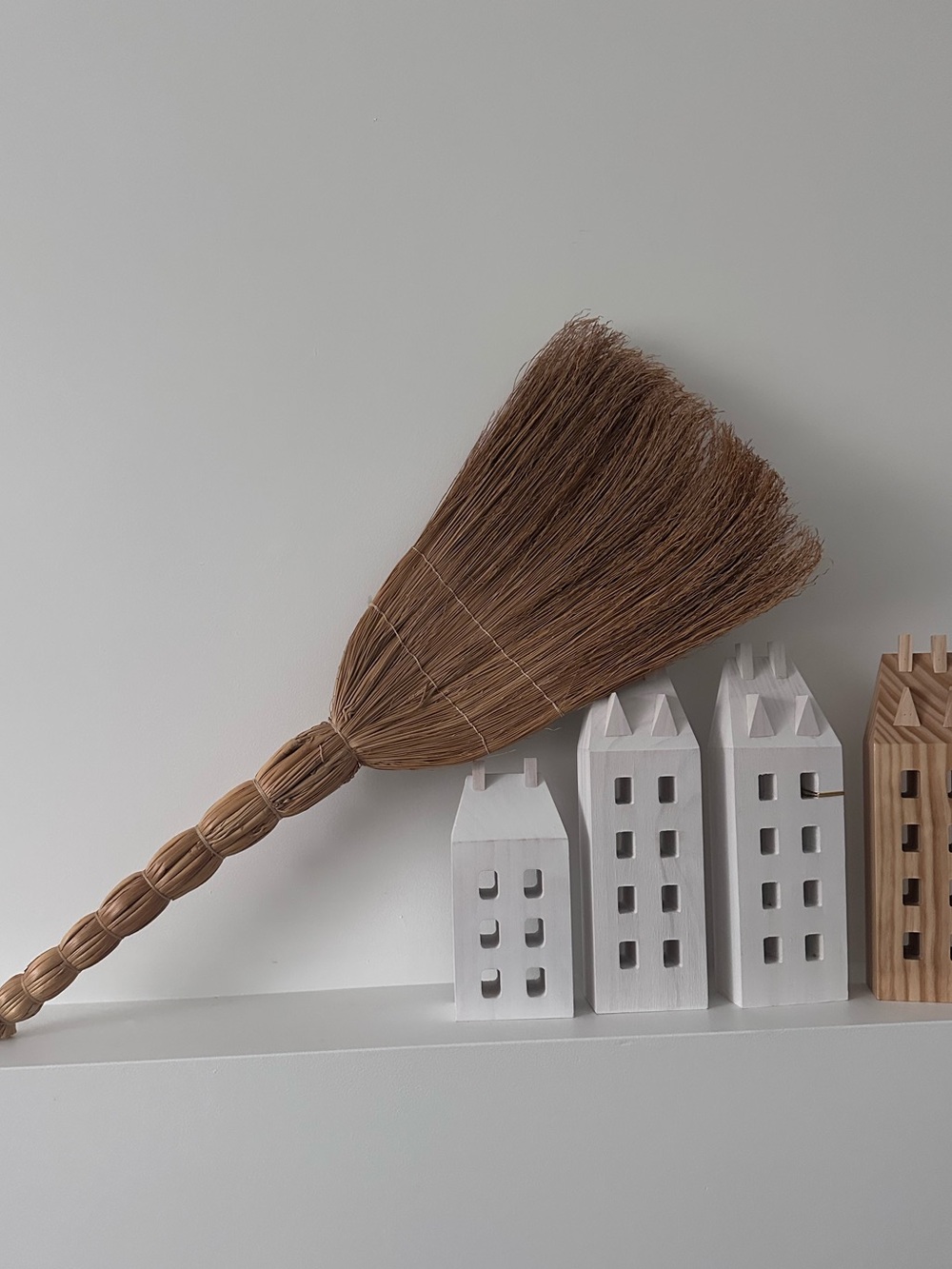 Handcrafted Natural Straw Broom with Braided Handle